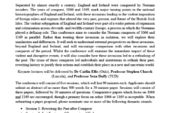 The Past, Present, and Future after Conquest: 1066, 1169 - CALL FOR PAPERS
