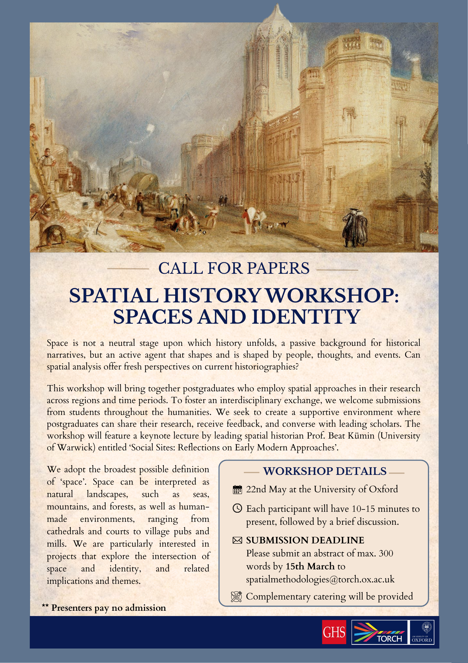 Spatial History Workshop: Spaces And Identity – CALL FOR PAPERS | RHS